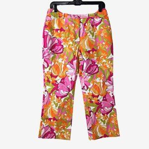 G Signature Floral Pink Capris Cropped Pants 8